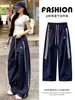 Calça de Trabalho Listrada Bordada Estilo Americano de Secagem Rápida para Mulheres, Novo Estilo de Verão, Caimento Solto, Emagrecimento, Proteção Solar, Calça Esportiva Fina de Perna Reta