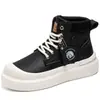 Zapatos Casuales de Cuero de Caña Alta de Moda para Hombre Talla Grande Transfronterizos Zapatos de Tabla Otoño/Invierno Suela Gruesa Aumentadores de Altura Zapatos de Moda para Viajes Deportivos