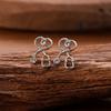 Brincos de Estetoscópio de Amor Cravejados de Diamantes da Moda Mais Vendidos no AliExpress Pequenos e Exquisitos com Senso de Design Brincos Vazados
