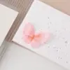 Parche Bordado de Mariposa de Organza de 5 cm Tul Mariposa Artificial Pasador de Pelo DIY Tocado Parche de Tela Decoración para Ropa de Niños Zapatos y Calcetines