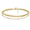 Set de Pulseras de Cadena Mágica de Perlas de Doble Capa Transfronterizo Estilo Europeo y Americano Lujo Accesible Moda Pulsera Joyería de Mano de Acero Inoxidable Venta al por Mayor