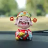 Resina personalizada de fábrica con cabeza que se mueve, dios de la fortuna creativo, adorno oscilante para tablero de coche, decoración de aromaterapia, adorno para coche