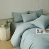 Estilo Novo Outono e Inverno Algodão Puro Cor Pura Escovado Conjunto de Quatro Peças Algodão Puro Classe A Liso Lençóis de Cama Capa de Edredom Conjunto de Três Peças para Cama de Dormitório