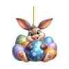 Ovo de Páscoa de Acrílico Transfronteiriço Novo Produto Pingente de Coelho Fofo Enfeite para Pendurar no Carro Decoração de Natal Ação de Graças