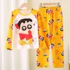 Amazon 2025 Novo Pijama Infantil Meninas Primavera e Outono Manga Longa Crianças Meninas Meninos Crianças Médias e Grandes Roupas de Casa de Outono