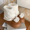 Moda Feminina Vintage Botas de Neve Gatinho Fofo Coração de Menina Inverno Roupa Exterior Sapatos de Algodão do Nordeste