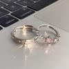 Anillos de Pareja Estrella Rosa para Hombres y Mujeres, Anillos de Pareja Oso con Diseño de Nicho, Anillos de Diamante Rosa de Estrella de Cinco Puntas, Venta al por Mayor, Lujo Ligero