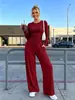 Primavera/Verano 2026 Nuevo Transfronterizo Amazon Casual Cuello Redondo Manga Corta Larga Pantalones con Cordón Moda Traje Casual para Mujer