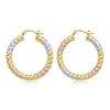 Aretes de cobre chapados en oro, populares en plataformas de comercio electrónico, con diseño exagerado y patrones texturizados, joyería llamativa, aretes de aro extragrandes de alta resistencia