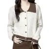 Chaqueta cárdigan suéter de punto de color albaricoque estilo japonés y coreano transfronterizo, nuevo modelo 2026, para primavera y otoño