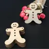 Laser oco esculpido lascas de madeira artesanato de Natal biscoitos de Natal pessoas lascas de madeira casa decorações de árvore de Natal pequeno pendurado