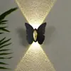 Pegatinas de Pared de Mariposas Sala de Estar Dormitorio Luz de Inducción de Mariposa Lámpara de Pared Estéreo 3D Atrezzo Decorativo Accesorios para el Hogar