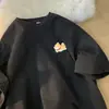 Camiseta de Algodão Puro com Estampa de Shiba Inu Pequeno, Manga Curta para Homens e Mulheres, Verão, Nicho, Solta e Versátil, Top Casual