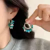 Puños de Oreja Estilo Resort Bohemio Turquesa Perla Retro de Lujo Ligero Diseño de Nicho Pendientes de Moda de Gama Alta para Mujer