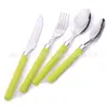 Talheres de Aço Inoxidável para Exportação Personalizados com Cabo de Plástico, Cabo de Grade Cilíndrico, Conjunto de Presente de 24 Peças, Faca de Bife Estilo Ocidental, Garfo, Colher