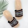 Chinelos Anabela Boêmios para Mulheres, Verão Novo Estilo Chinês Versátil Antiderrapante Resistente ao Desgaste Exterior Estilo Étnico Tecido Férias