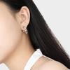 Aretes estilo coreano nuevo estilo nicho simple hueco geométrico redondo con textura chapados en oro acero de titanio