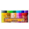 Kit de Marcadores à Base de Óleo Snier Colorido 40 Cores Cores Clássicas 12 Cores Marcadores de Ponta Dupla para Desenho Infantil e Estudantil