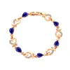 Versão coreana de ornamentos de mão de amor flor oca temperamento diamante pulseira feminina pulseira em forma de coração presente de Dia dos Namorados atacado