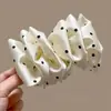 Presilha Torcida de Flor com Estampa de Leopardo Retrô para Mulheres, Presilha de Cabelo de Alta Qualidade, Presilha Vertical para Rabo de Cavalo Elegante, Acessório de Cabeça Grande na Parte de Trás da Cabeça