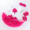 Ins transfronterizo Ropa para niños Regalo del Día de la Madre Bebé Niña Conejo de Dibujos Animados Púrpura Conjunto de Vestido Pouce Falda de Bebé