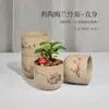 Cerâmica Queimada Lisa de Grés Flor de Carne Flor de Ameixa Orquídea Bambu Crisântemo Aplique Respirável Vaso para Plantas Verdes de Jardinagem Origem Atacado