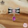 Evelle Nueva Moda Dulce Lazo Borla Cuentas S925 Plata Esterlina Chapado Platino Diy Joyería con Cuentas
