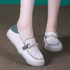 Sapatos casuais femininos de comércio exterior transfronteiriços, novos sapatos brancos de primavera e outono, respiráveis, antiderrapantes, com sola macia, mocassins baixos com solas de borracha