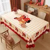 Toalha de Mesa Ano Novo 2026 Impermeável à Prova de Óleo Lavável Desenho Animado Cavalo Luxo High-End Retangular Tapete de Mesa Pano para Mesa de Centro