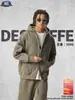 Ropa para Hombre Transfronteriza 350g Estilo Desértico Chaqueta Cárdigan con Capucha de Doble Cremallera Sudadera Jacket de Forro Polar Americano Niebla
