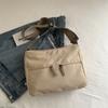 2025 Primavera Nuevo Bolso Casual Ligero de Tela Estilo Japonés Color Sólido Bordado Simple de Letras Bolso de Hombro Cruzado de Alta Apariencia