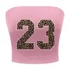 2025 Nuevo Estilo de Verano Sexy Estampado de Leopardo Estampado Digital Estilo Mujer Madura Hombros Descubiertos Cuello de Una Sola Línea Top Tubo Y2K Sin Mangas