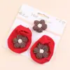 Conjunto de Faixa de Cabelo Antiderrapante para Bebê 0-1 Ano Flor de Lã Faixa de Nylon Meias para Criança Pequena Acessórios de Cabelo para Bebê Adorno de Cabeça