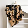 Bufanda Gruesa Floral Cálida de Imitación Cachemir Doble Cara para Otoño e Invierno para Mujeres, Chal para Cuello de Habitación con Aire Acondicionado, Ropa de Exterior, Exportación