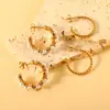 Brincos de Pérola Falsa Estilo Ins Europeu e Americano, Brincos Geométricos Torcidos Elegantes e Luxuosos em Forma de C Dourado, Presilhas de Aço Inoxidável para Mulheres
