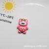 Accesorios de resina roja con forma de oso rosa, pegamento en crema, funda para teléfono, tocado, horquilla, broche, caja de almacenamiento, enjuague bucal, material de taza