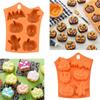 En stock modelo de silicona para chocolate de Halloween de 6 piezas, modelo de rejilla de hielo, modelo para hornear hecho a mano, molde para pastel decorativo DIY
