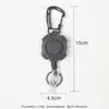 Fábrica criativa mosquetão de puxar fácil para escalada ao ar livre clipe de corda de aço para crachá clipe traseiro de cinto chaveiro retrátil automático conjunto de cartões