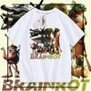 Camiseta de Manga Corta para Niños Algodón Puro Top para Niño Ropa de Palo de Madera Escrituras Abstractas Extranjeras de Montaña y Mar Tongtongsahur