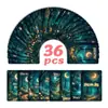 Conjunto de 36 Cartões com Citações de Luar com Tema Florestal, Material para Diário Estilo Ins, Decoração de Parede, Pequenos Cartões para Alívio do Estresse