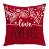 Rosa Apasionado Día de San Valentín Atmósfera Festiva Letras Digitales Impresión a Doble Cara Decoración Festiva para Hogar Dormitorio Hotel