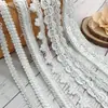 Nueva Cinta de Ropa Estilo Chanel de Nailon Blanco Centípedo Dragón Borde Espiga Puntada de Cinturón Accesorios de Encaje DIY