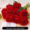 Simulação Rosa Dia dos Namorados Buquê de plástico Home Decoração Falsa Flor Sala de Estar Mesa de Jantar Flor Set Decoração Flor Seca