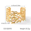 Pulseira de Aço Inoxidável Retro Transfronteiriça Europeia e Americana Pulseira Larga Personalizada Estilo Ins Versátil Exquisito Joia Banhada a Ouro 18K para Mulheres
