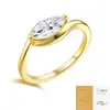 Moda Europea y Americana Estilo OL para Ir al Trabajo Anillo de Moissanita para Mujer Oro Ins Nicho Lujo Ligero Alta Calidad Anillo de Plata Resistente al Color