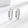 Corea del Sur Estilo Coreano Nuevo Simple Combinable Estilo Chanel Pendientes Súper Brillantes Pendientes en Forma de U Hebilla de Oreja para Mujer Aro de Oreja Joyería para Orejas