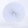 Venta Caliente Transfronteriza Abanico Redondo de Origami Abanico de Papel para Boda Suministro Abanico Plegable Abanico Redondo con Forma de Corazón Abanico de Papel Color Blanco