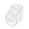Caja de almacenamiento de escritorio con compartimentos a rayas transparentes, ligera, de lujo, con clasificación de cosméticos, caja trapezoidal para guardar artículos diversos.
