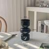 Vaso de Vidro Transparente Preto High-end Retro Médio Francês Nicho Hidropônico Rosa Ornamentos Sala de Estar Arranjo de Flores Pequeno