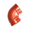 Accesorios para mangueras de incendio, incluyendo accesorios para tubería ranurada, abrazaderas para mangueras y accesorios conectados. Codo de 4 pulgadas a 90 grados, codo acanalado de 114